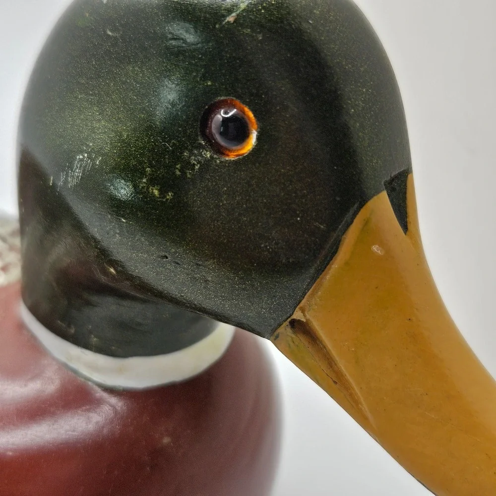 Vintage Mallard Duck Wood Decoy Deville Hand Painted Hunting Decor